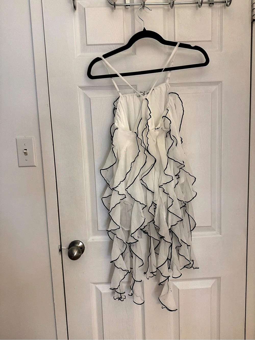 N-A-K-D Ruffle top in White Size Small Like New
